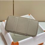HERM Garden Party 36cm Bag in Toile and Taupe Leather - 图片 4