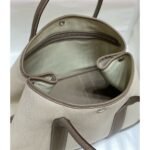 HERM Garden Party 36cm Bag in Toile and Taupe Leather - 图片 9
