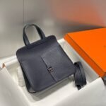 HERM Halzan 25 Bag in Blue Nuit Clemence Leather - 图片 3