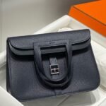 HERM Halzan 25 Bag in Blue Nuit Clemence Leather