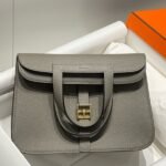 HERM Halzan 25 Bag in Gris Meyer Clemence Leather