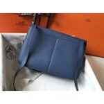 HERM Halzan 31cm Bag In Blue Agate Clemence Leather - 图片 7