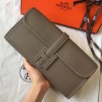 HERM Jige Elan 29 Clutch In Taupe Grey Epsom Leather