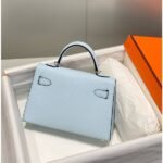 HERM Kelly Mini II Bag In Blue Brume Epsom Leather PHW - 图片 3