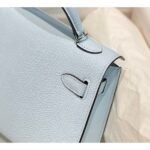 HERM Kelly Mini II Bag In Blue Brume Epsom Leather PHW - 图片 5