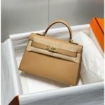 HERM Kelly Mini II Bag In Chai Epsom Leather GHW