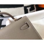 HERM Kelly Mini II Bag In Gris Asphalt Epsom Leather GHW - 图片 6