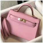 HERM Kelly Mini II Bag In Mauve Sylvestre Epsom Leather GHW
