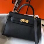 HERM Kelly Mini II Bag In Black Epsom Leather GHW