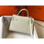 HERM Kelly Mini II Bag In White Epsom Leather GHW - 图片 2