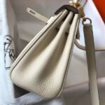 HERM Kelly 20cm Bag In Craie Clemence Leather GHW - 图片 3
