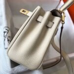 HERM Kelly 20cm Bag In Craie Clemence Leather GHW - 图片 4