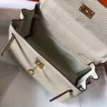 HERM Kelly 20cm Bag In Craie Clemence Leather GHW - 图片 8