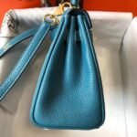HERM Kelly 20cm Bag In Blue Jean Clemence Leather GHW - 图片 3