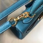 HERM Kelly 20cm Bag In Blue Jean Clemence Leather GHW - 图片 5