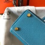 HERM Kelly 20cm Bag In Blue Jean Clemence Leather GHW - 图片 6