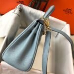 HERM Kelly 20cm Bag In Blue Lin Clemence Leather GHW - 图片 3
