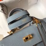 HERM Kelly 20cm Bag In Blue Lin Clemence Leather GHW - 图片 4