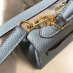 HERM Kelly 20cm Bag In Blue Lin Clemence Leather GHW - 图片 7