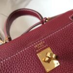 HERM Kelly 20cm Bag In Bordeaux lemence Leather GHW - 图片 5