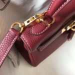 HERM Kelly 20cm Bag In Bordeaux lemence Leather GHW - 图片 6