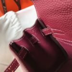 HERM Kelly 20cm Bag In Bordeaux lemence Leather GHW - 图片 7