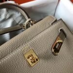 HERM Kelly 20cm Bag In Grey Clemence Leather GHW - 图片 5