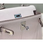 HERM Kelly 20cm Bag In Mauve Pale Clemence Leather PHW - 图片 5
