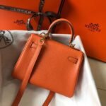 HERM Kelly 20cm Bag In Orange Clemence Leather GHW - 图片 2
