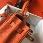 HERM Kelly 20cm Bag In Orange Clemence Leather GHW - 图片 4