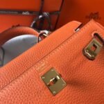 HERM Kelly 20cm Bag In Orange Clemence Leather GHW - 图片 6