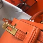 HERM Kelly 20cm Bag In Orange Clemence Leather GHW - 图片 7
