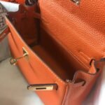 HERM Kelly 20cm Bag In Orange Clemence Leather GHW - 图片 8