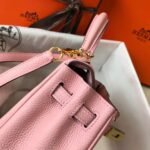 HERM Kelly 20cm Bag In Pink Clemence Leather GHW - 图片 4
