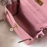 HERM Kelly 20cm Bag In Pink Clemence Leather GHW - 图片 8