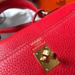 HERM Kelly 20cm Bag In Red Clemence Leather GHW - 图片 4
