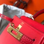 HERM Kelly 20cm Bag In Red Clemence Leather GHW - 图片 5