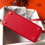 HERM Kelly 20cm Bag In Red Clemence Leather GHW - 图片 6