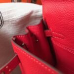 HERM Kelly 20cm Bag In Red Clemence Leather GHW - 图片 7
