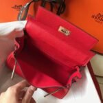 HERM Kelly 20cm Bag In Red Clemence Leather GHW - 图片 8