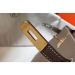 herm kelly 25cm retourne bag in taupe clemence leather