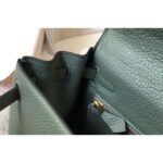 herm kelly 25cm retourne bag in vert amande clemence leather