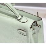 herm kelly 25cm retourne bag in vert fizz clemence leather