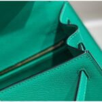herm kelly 25cm sellier bag in vert jade epsom leather