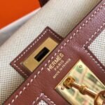 herm kelly 28cm bag in canvas with barenia leather