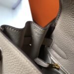 herm kelly 28cm bag in argile clemence leather ghw