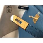 herm kelly 28cm bag in blue agate clemence leather ghw