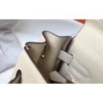 herm kelly 28cm bag in beton clemence leather ghw