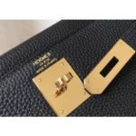 herm kelly 28cm bag in black clemence leather ghw