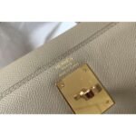 herm kelly 28cm bag in gris tourterelle epsom leather ghw